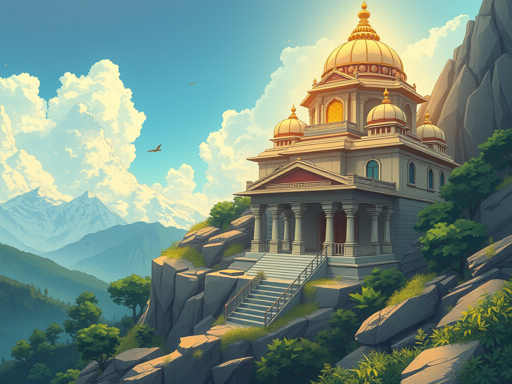 a building on a hill
