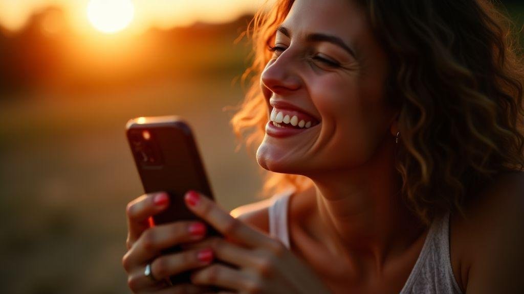 Escolhendo imagens boa tarde com sorriso que brilham na tela