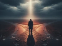 Person at crossroads symbolizing attracting the same problems