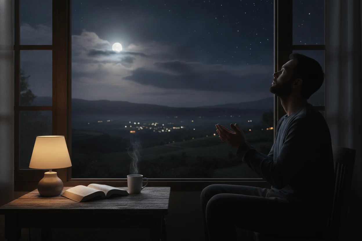 Mensagem de boa noite com agradecimento a Deus 