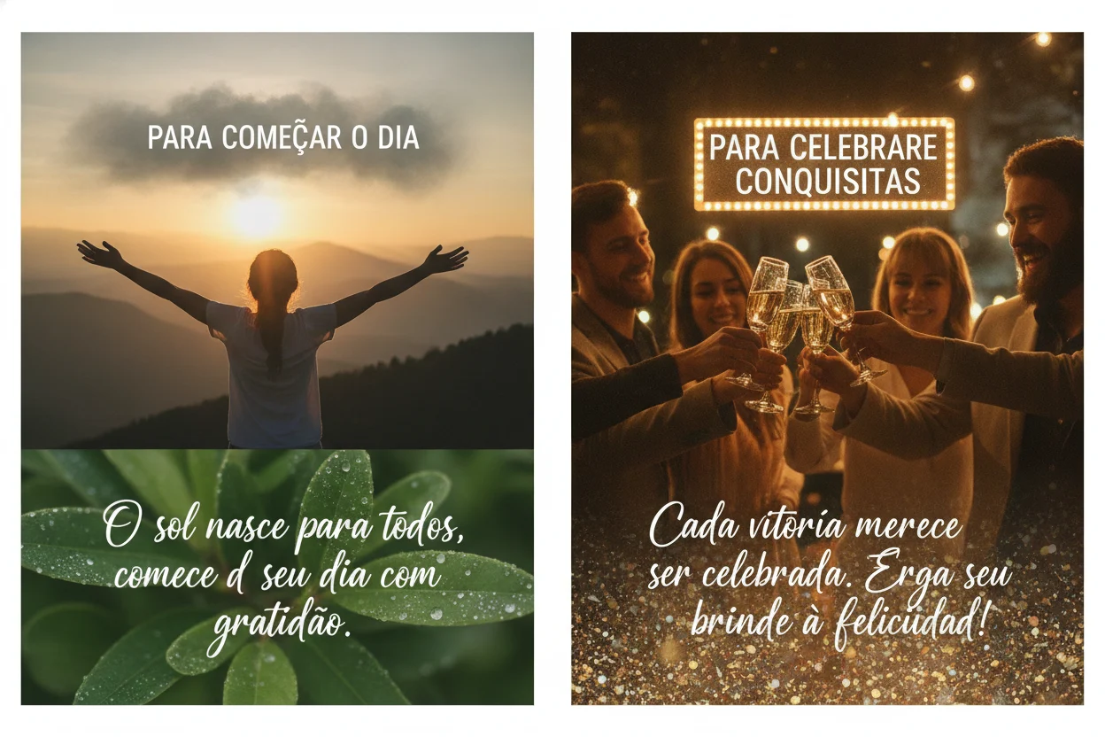 Comparativo de Frases Inspiradoras e Ocasiões bom dia com esperança